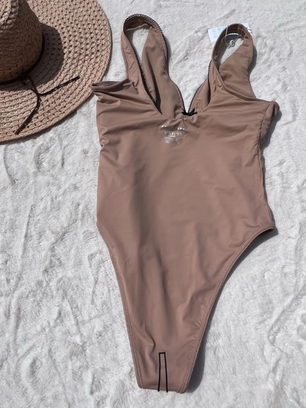 Frankie’s Bikinis Lila Ribbed One Piece In Suntanned Size Large